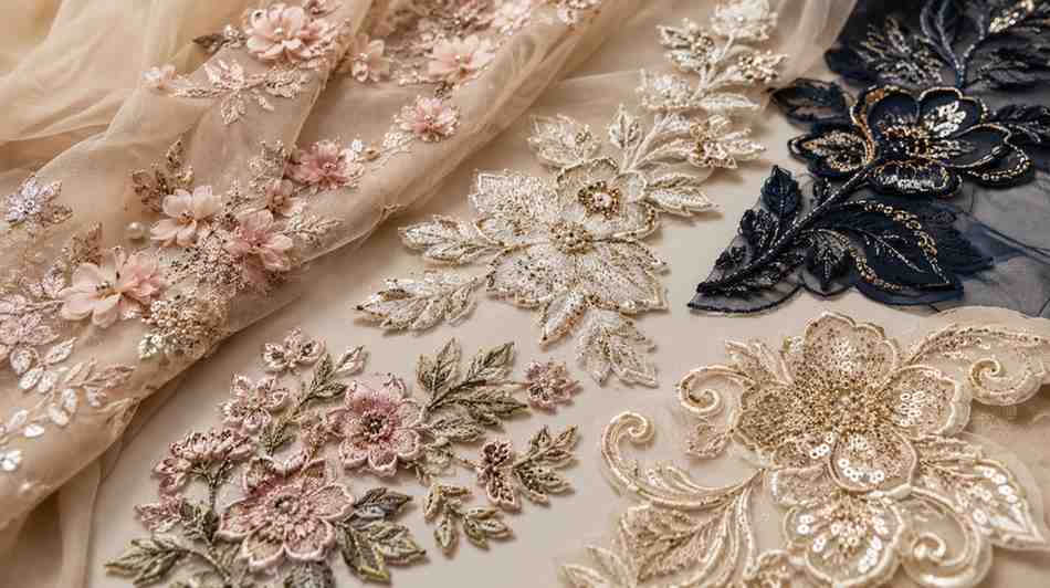 Premium Applique Embroidery Fabric for Designer and Export Apparel